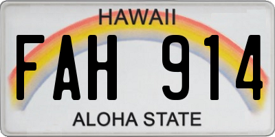 HI license plate FAH914