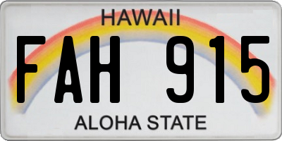 HI license plate FAH915
