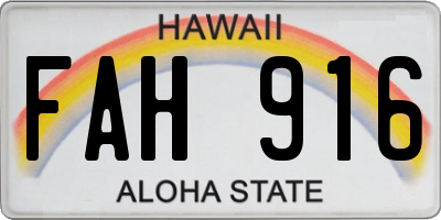 HI license plate FAH916