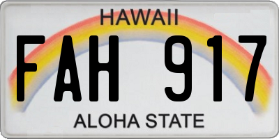 HI license plate FAH917