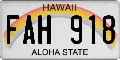 HI license plate FAH918