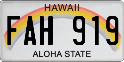 HI license plate FAH919