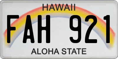 HI license plate FAH921
