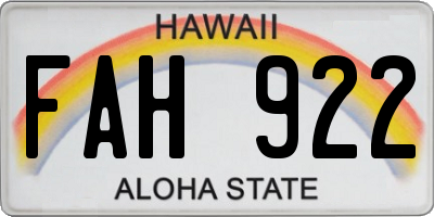 HI license plate FAH922