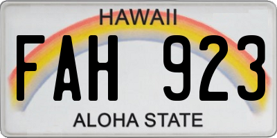 HI license plate FAH923