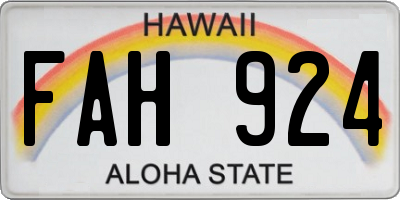 HI license plate FAH924