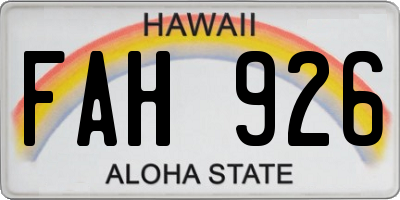HI license plate FAH926