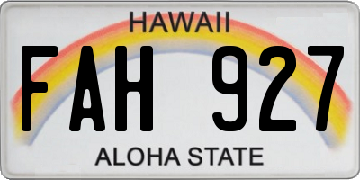 HI license plate FAH927