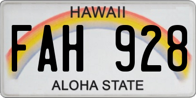 HI license plate FAH928