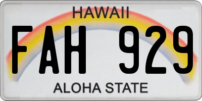 HI license plate FAH929