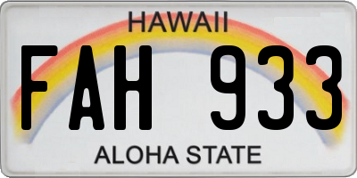 HI license plate FAH933