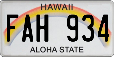 HI license plate FAH934