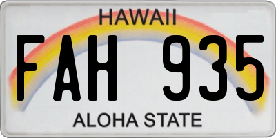 HI license plate FAH935