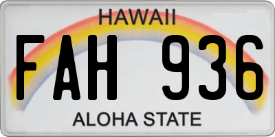 HI license plate FAH936