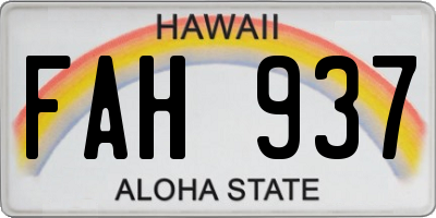 HI license plate FAH937