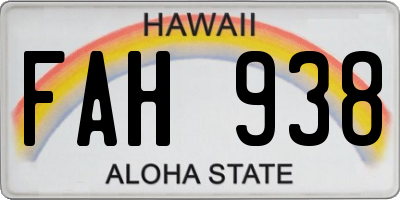 HI license plate FAH938