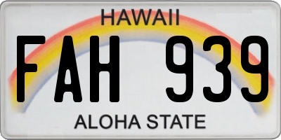 HI license plate FAH939