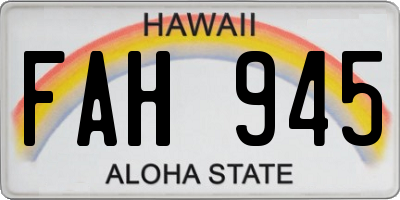 HI license plate FAH945