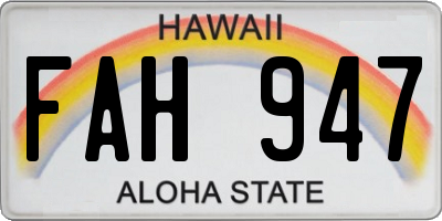 HI license plate FAH947