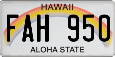 HI license plate FAH950
