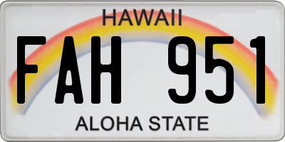 HI license plate FAH951