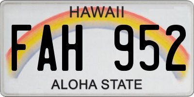 HI license plate FAH952