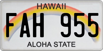 HI license plate FAH955