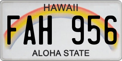 HI license plate FAH956