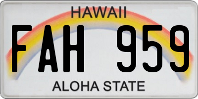 HI license plate FAH959