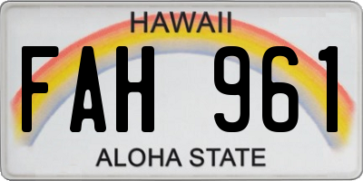 HI license plate FAH961