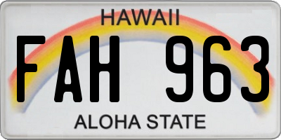 HI license plate FAH963