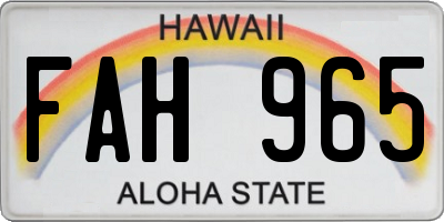 HI license plate FAH965