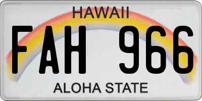 HI license plate FAH966
