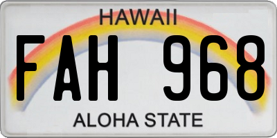 HI license plate FAH968