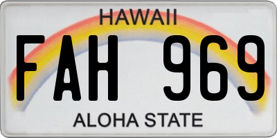 HI license plate FAH969
