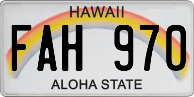 HI license plate FAH970