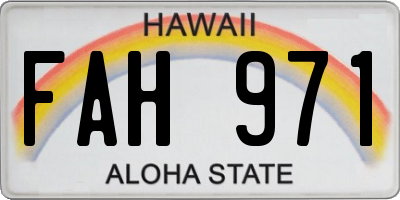 HI license plate FAH971