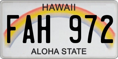 HI license plate FAH972