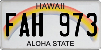 HI license plate FAH973