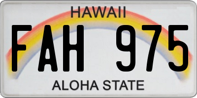 HI license plate FAH975