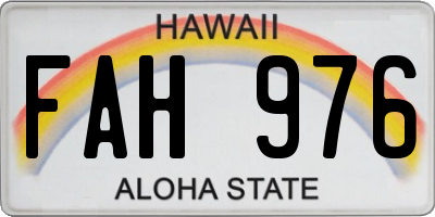 HI license plate FAH976