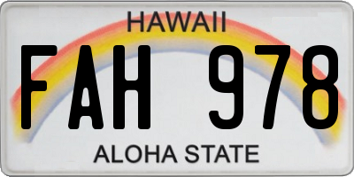 HI license plate FAH978