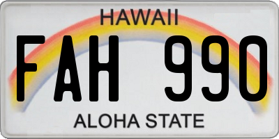 HI license plate FAH990