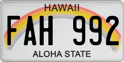 HI license plate FAH992