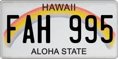 HI license plate FAH995