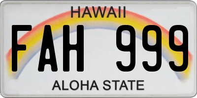 HI license plate FAH999