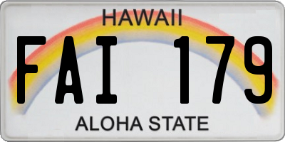HI license plate FAI179