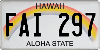 HI license plate FAI297