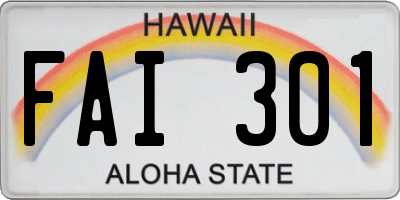 HI license plate FAI301