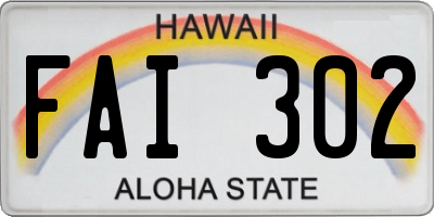 HI license plate FAI302